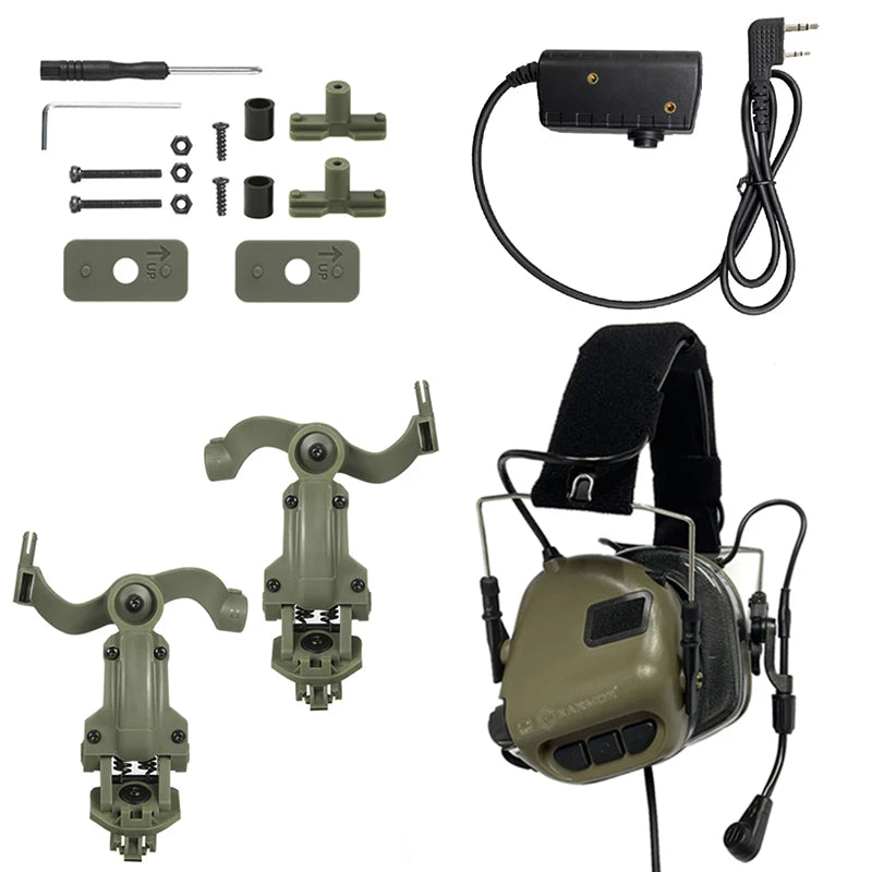EARMOR M32 MOD4 - With Helmet ARC Rail Adapter and Kenwood PTT Adapter