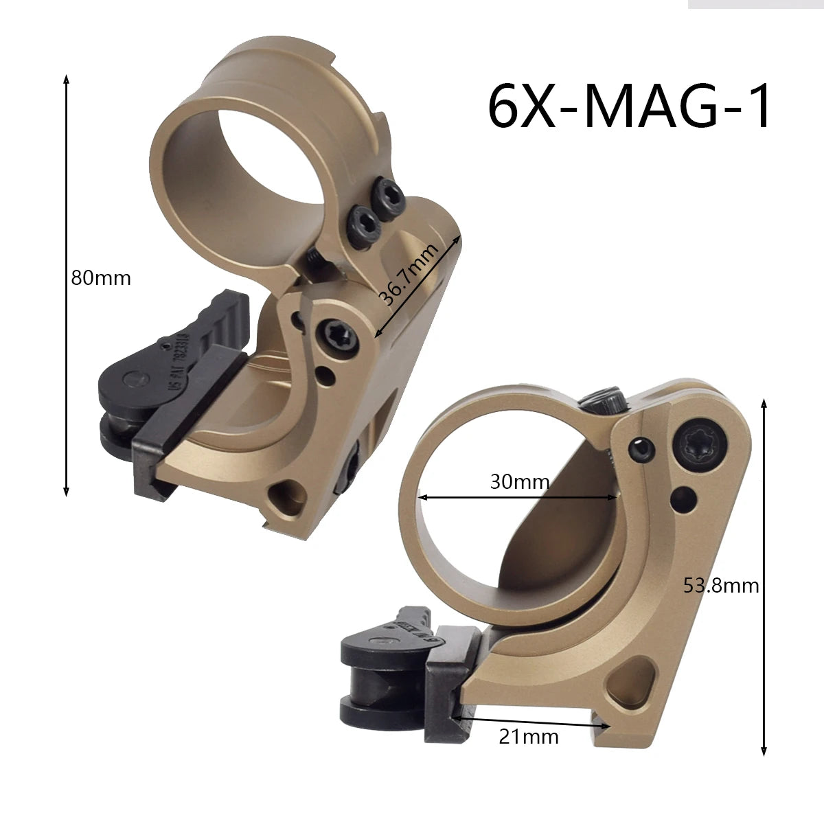 REPO Unity Fast Optics Riser Mount For G43 G33 AP 3X 6X Magnifier